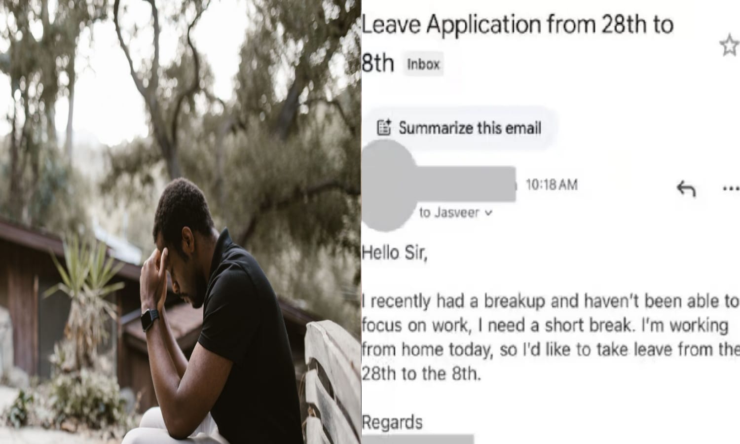 “எனக்கு பிரேக்கப் ஆகிவிட்டது!” – விடுப்பு கேட்ட ஊழியர்; சி.இ.ஓ-வின் மனிதாபிமான பதில் – வைரலாகும் மின்னஞ்சல்..!!