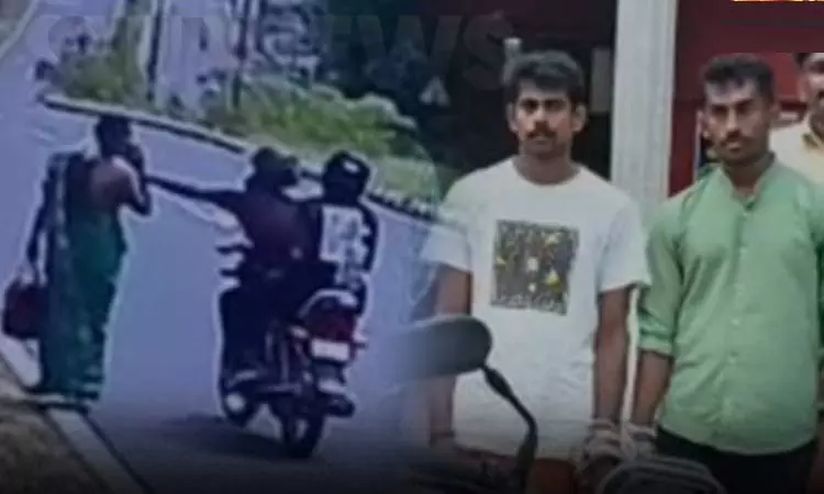 சாலையில் செல்போன் பேசிக் கொண்டே சென்ற பெண்…. திடீரென பைக்கில் வந்த இருவர்… நைசாக செயினை பறித்து… ஆனால்… அதிர்ச்சி சம்பவம்…!!!