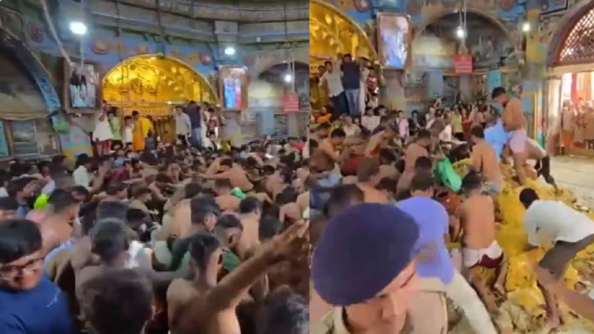 “3,000 கிலோ பிரசாதம் 10 நிமிடங்களில்  மாயம்”… குஜராத்தில் கோவில் கதவு திறந்ததும் ஆயிரம் பேர் பாய்ந்தனர் – 250 ஆண்டு பாரம்பரியம் வைரல்..!!!