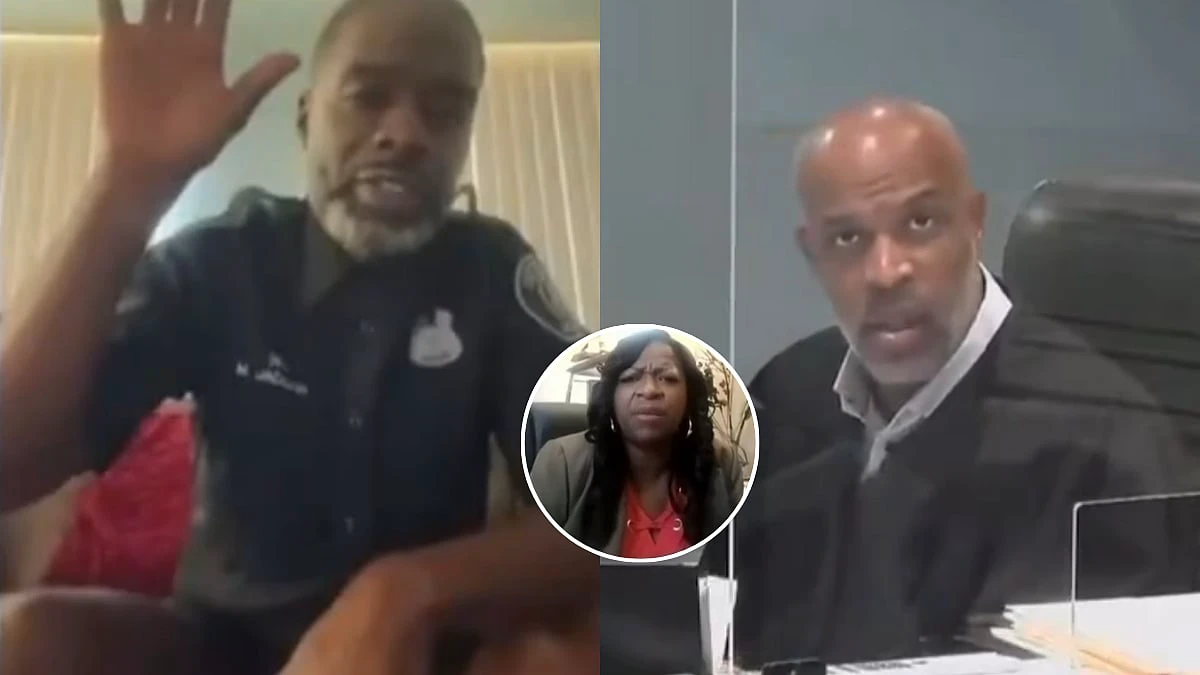 “நீங்க பேண்ட் போட்டு இருக்கீங்களா?”… நீதிபதியுடன் கான்ஃபரன்ஸ் விசாரணையில் அரைகுறை ஆடையுடன் தோன்றிய போலீஸ்… வைரலாகும் பரபரப்பு வீடியோ…!!!