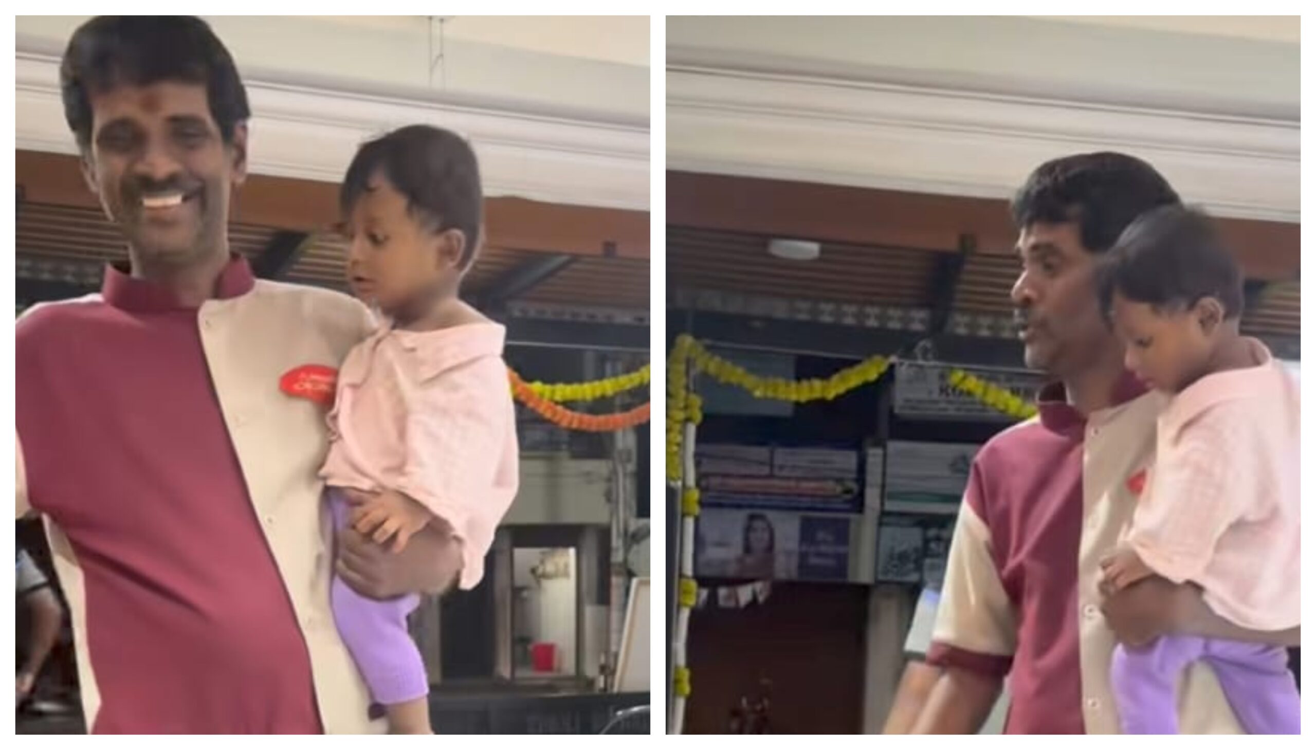 ஆஹா..! ஹோட்டல் வெயிட்டர் தாத்தாவாக மாறிய தருணம்… வைரலாகும் நெஞ்சை நெகிழ வைக்கும் வீடியோ…!!!!