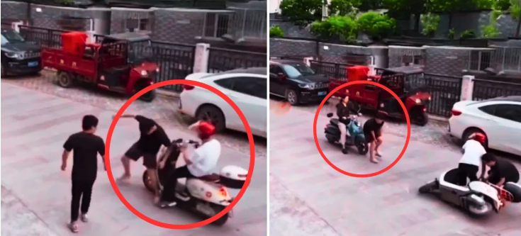 இது தான் சுத்தி சுத்தி அடிக்கிறதா…? 3 முறை ஸ்கூட்டரால் இடி வாங்கிய நபர்…. வைரலாகும் வேடிக்கை வீடியோ….!!