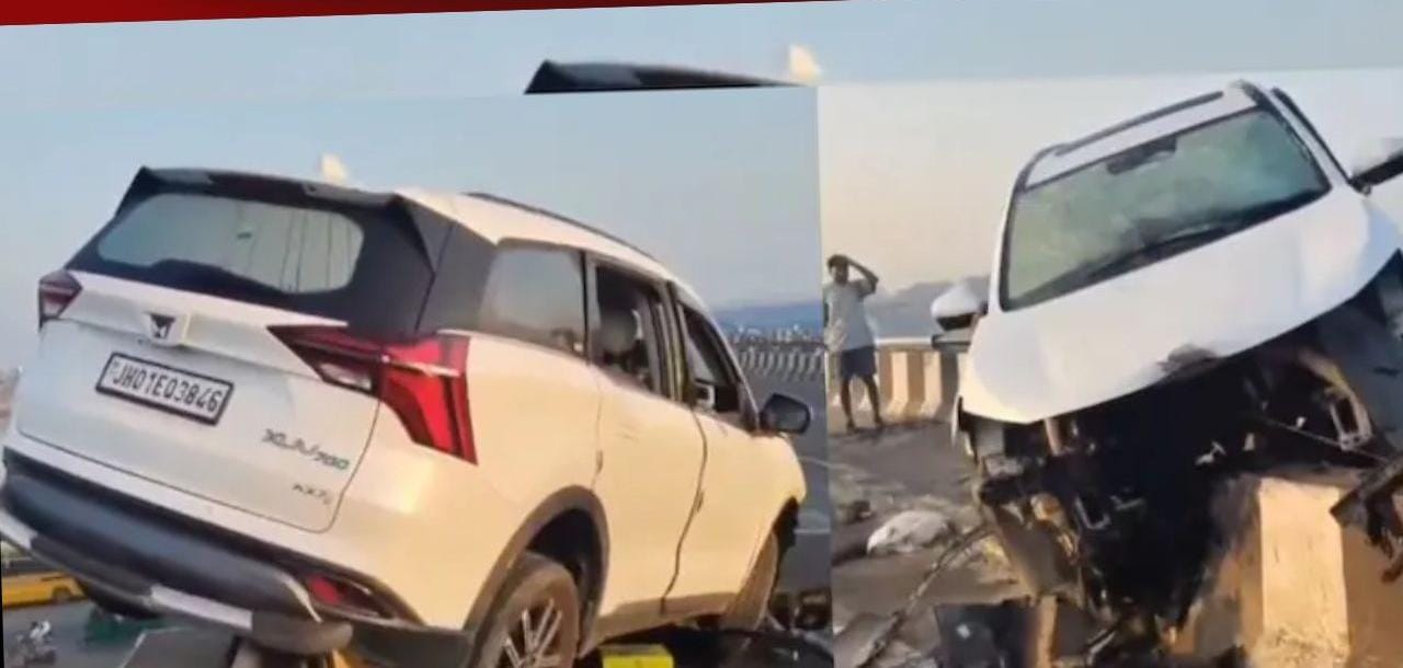 சாலையில் ஜெட் வேகத்தில் சென்ற கார்… கட்டுப்பாட்டை இழந்து பாலத்தின் தடுப்புச் சுவரில் மோதி பயங்கர விபத்து… வைரலாகும் அதிர்ச்சி வீடியோ…!!!