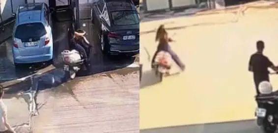 ஸ்கூட்டியின் ஆக்சிலேட்டரை வேகமாக திரும்பிய பெண்… கட்டுப்பாட்டை இழந்து நேராக சுவற்றில் மோதி… வைரலாகும் அதிர்ச்சி வீடியோ…!!!