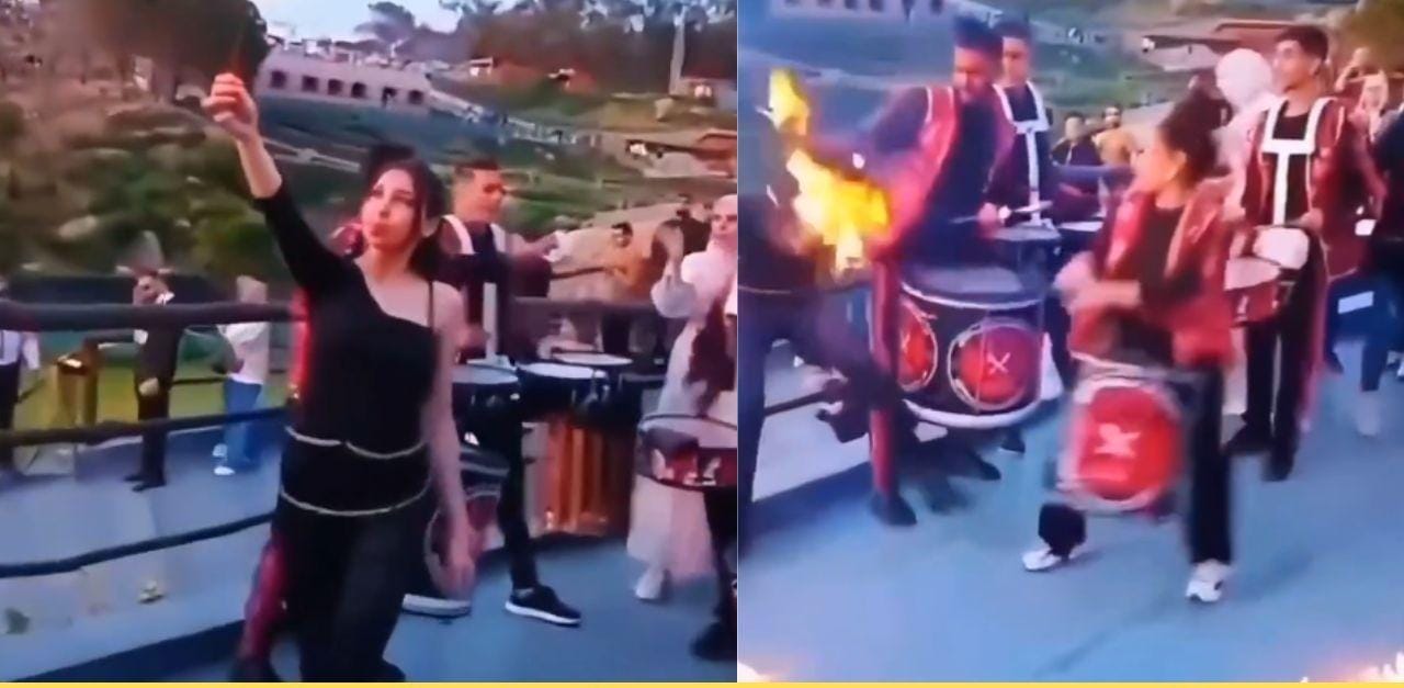 வாயில் பெட்ரோல்… தீ குச்சியை ஊத முயன்ற பெண்… திடீரென பற்றி எறிந்த தீ… வைரலாகும்  அதிர்ச்சி வீடியோ…!!!