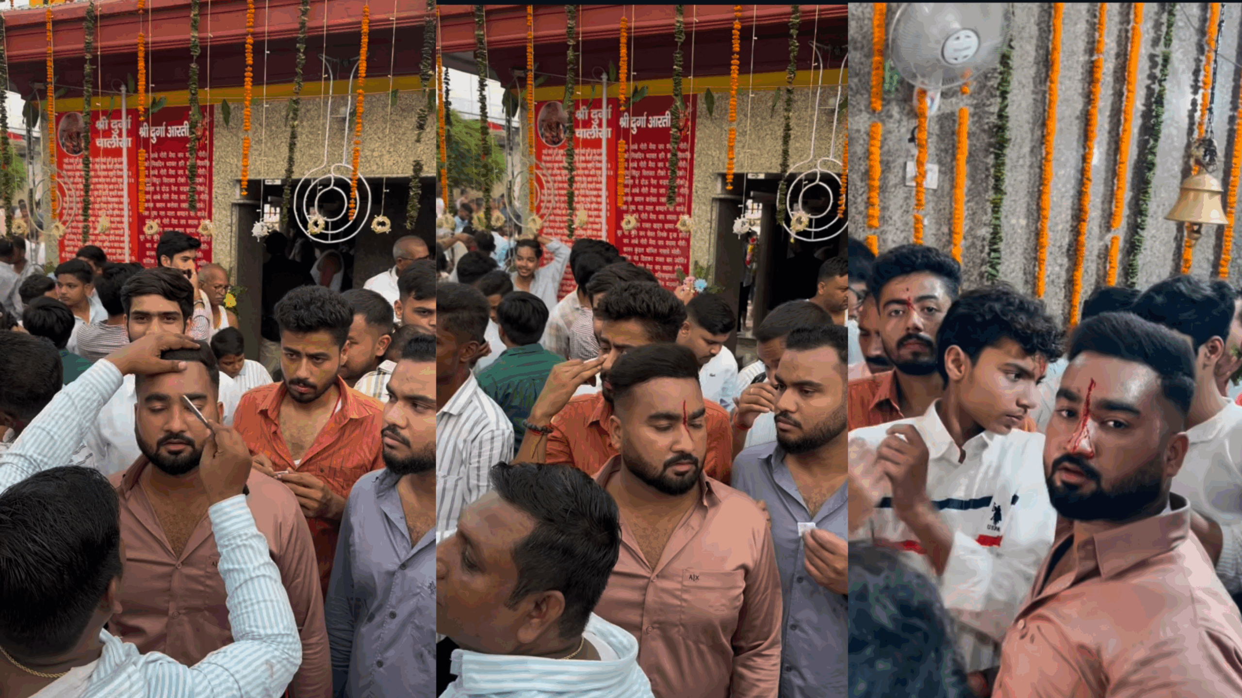 நெத்தி பொட்டில் ரத்தம்…. “வித்தியாசமான கடவுள் வழிபாடு” வைரலாகும் வீடியோ…!!