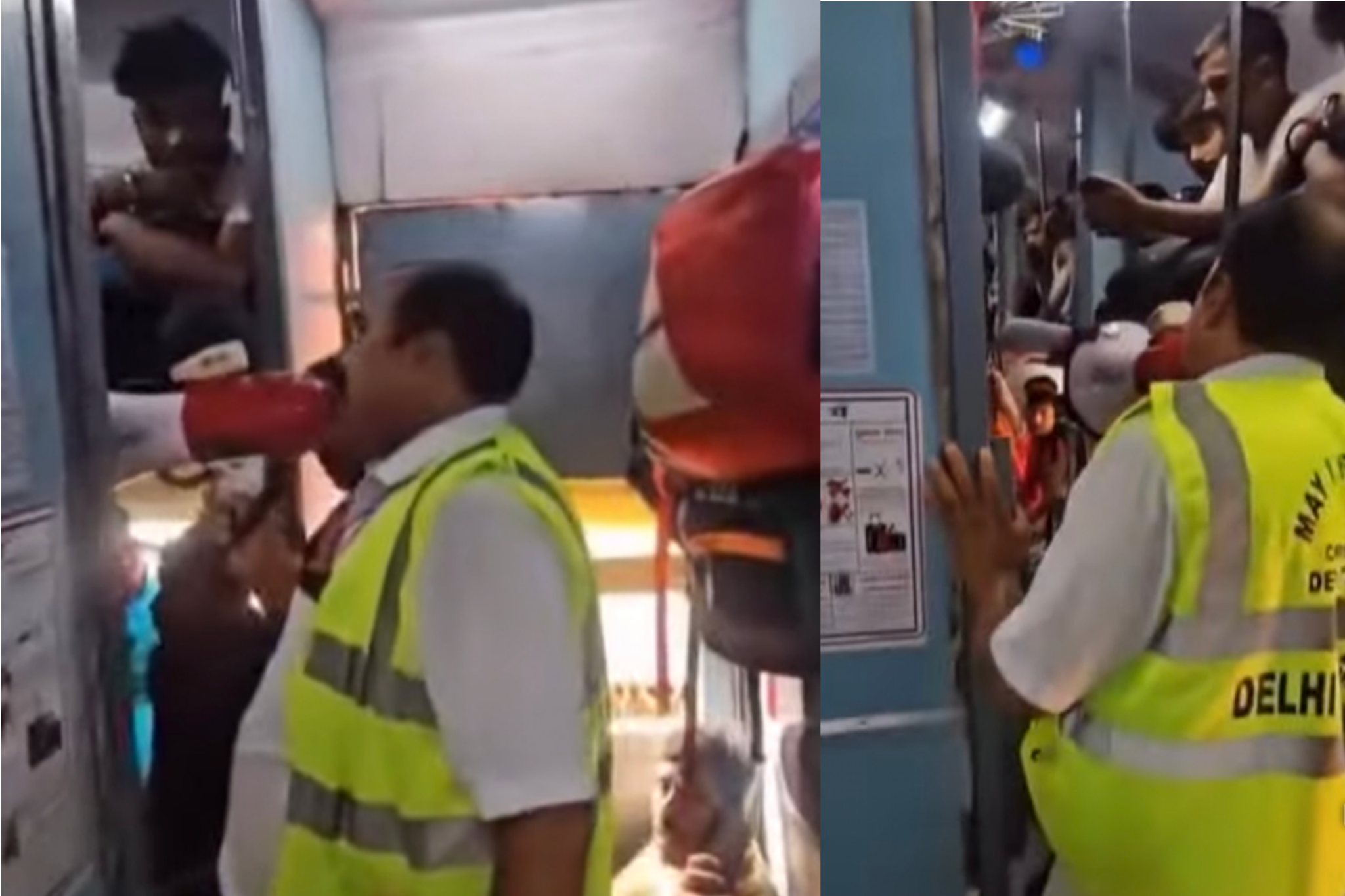 “ஒருவருக்கு ஒருவர் இடம் கொடுங்கள்” கூட்ட நெரிசலிலும் மனிதநேயம்…. ரயில்வே ஊழியருக்காக கைதட்டிய பயணிகள்…. வைரலாகும் 16 வினாடி வீடியோ….!!