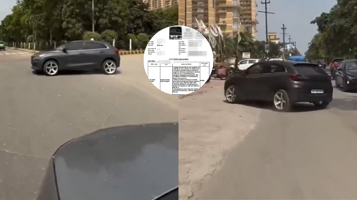 சாகசம் செய்தவருக்கு ஆப்பு…. வைரல் வீடியோவால் ₹57,500 அபராதம்…. நொயோடா போலீஸ் அதிரடி நடவடிக்கை….!!