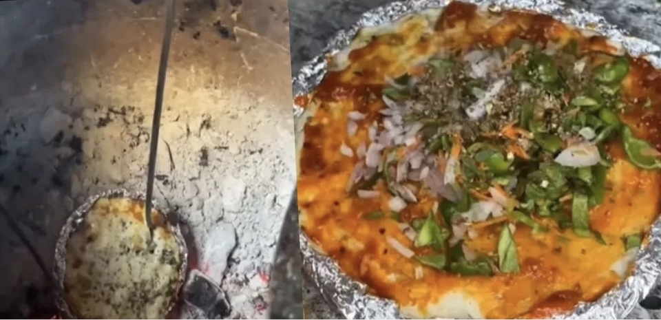 நாணை PIZZA-வா மாத்திட்டாரா….? இது புது யோசனையால்ல இருக்கு…. வைரலாகும் காணொளி….!!