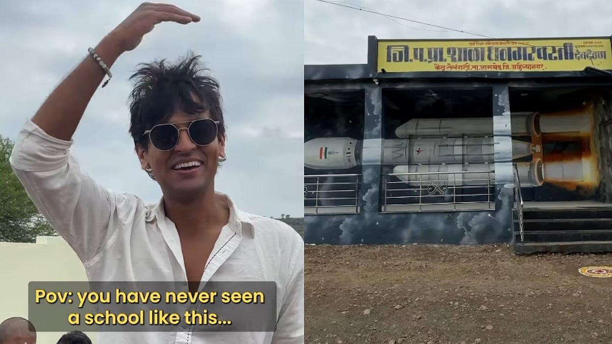 இப்படியொரு பள்ளியா….? சுவரெல்லாம் ஓவியங்கள்….. ராக்கெட் கதவுகள்…. ஆசிரியரின் அர்ப்பணிப்பை பாராட்டும் நெட்டிசன்ஸ்….!!