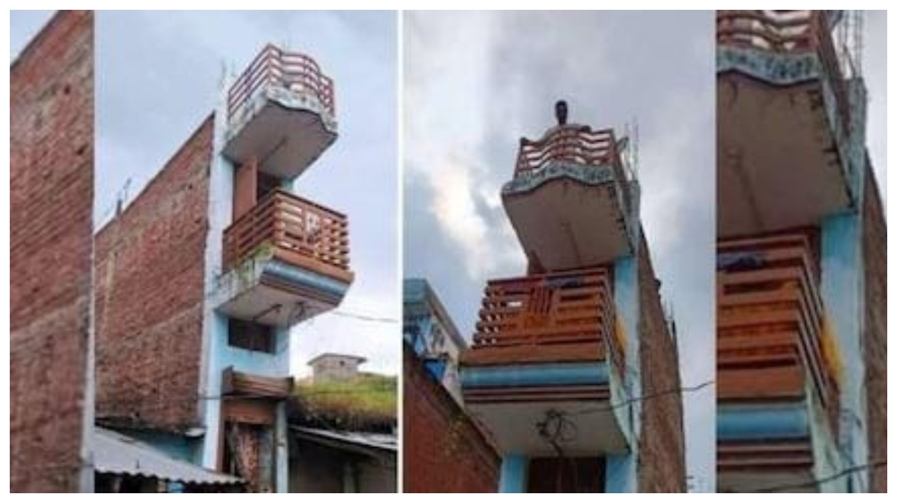 இந்தியாவிலேயே மிக சிறிய வீடு இதுதான்…. “2 மாடி கட்டிடம்”… ஆனா எல்லா வசதியும் இருக்கு… வைரலாகும் வீடியோ…!!!