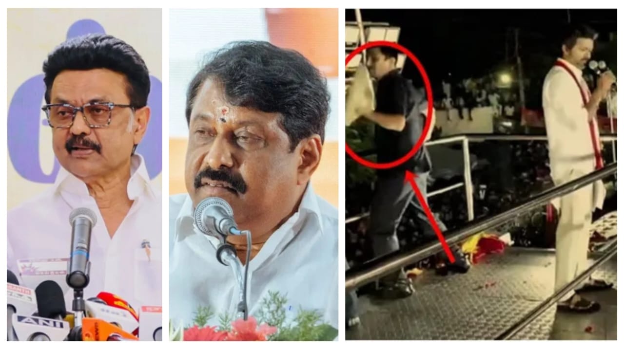 தவெக தலைவர் விஜய் மீது செருப்பு வீசியது யார்..? “ஏன் வீசப்பட்டது”… நயினார் நாகேந்திரன் கேள்வி… முதல்வர் ஸ்டாலின் கேள்வி..!!!