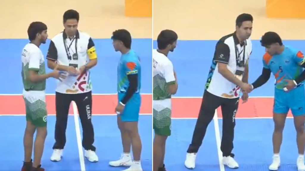 “கிரிக்கெட்டை தொடர்ந்து கபடியிலும் அதே சர்ச்சை”… பாகிஸ்தான் வீரர்களுடன் கைகுலுக்க மறுத்த இந்திய வீரர்கள்… வைரலாகும் வீடியோ…!!!