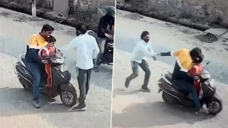 பட்டப்பகலில் நடுரோட்டில் வண்டியில் வந்த சிறுமியை கடத்த முயன்ற நபர்… விசாரணையில் வெளிவந்த உண்மை.. அதிர்ச்சி வீடியோ..!!
