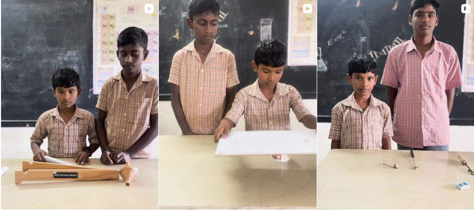 மெர்சலான அரசுப் பள்ளி டீச்சிங்… “ஈர்ப்பு விசையைத் தோற்கடித்த கூம்பு” வைரலாகும் அறிவியல் ரகசியம்…!