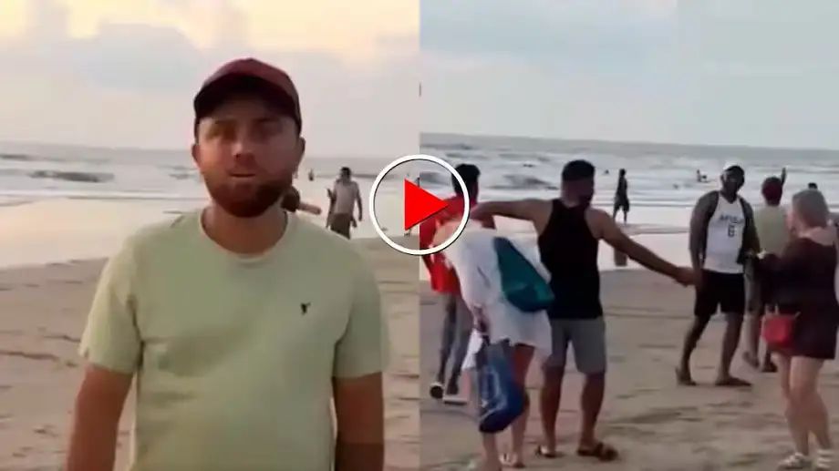 “வேண்டாம்” என்று கெஞ்சியும் விடாத இந்திய இளைஞர்கள்…. கோவாவில் வெளிநாட்டு பெண்களுக்கு தொல்லை…. வைரலாகும் அதிர்ச்சி வீடியோ….!!