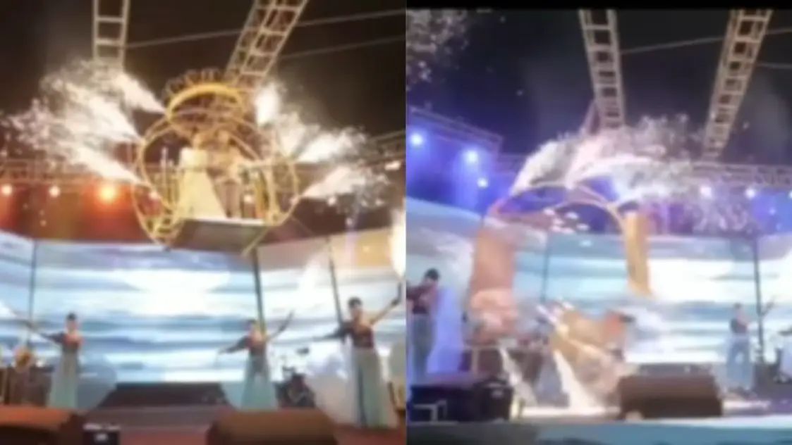 திருமணத்திற்கு ‘GRAND ENTRY’…. நொடியில் நடந்த அசம்பாவிதம்…. மண்ணை கவ்விய மணமகன் – மணமகள்…. உறவினர்கள் SHOCK….!!