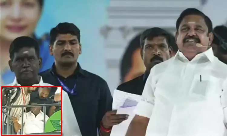 நேரலையில் நடந்த அதிர்ச்சி.. எடப்பாடி பழனிசாமி பேசிக்கொண்டிருந்தபோதே மேடையில் சரிந்து விழுந்த நிர்வாகி.. பதறிய அதிமுகவினர்..!!