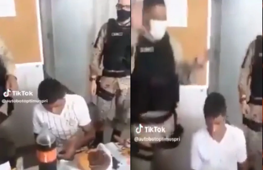 பர்த்டே பிளான்…! “சிறுவனின் 18-வது பிறந்தநாளுக்கு கேக் வாங்கிட்டு போன போலீசார்”… கொண்டாட்டம் முடிந்ததும் கைது… ஏன் தெரியுமா..? வீடியோ வைரல்..!