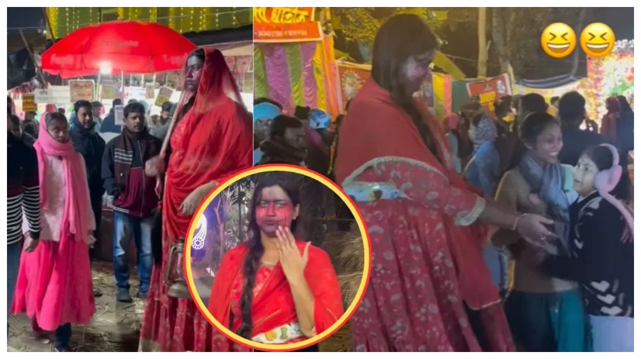 திருவிழாவில் புகுந்த 6.4 அடி உயர ‘லேடி காலி’… 10 லட்சம் பார்வைகள்… அரங்கேறிய ஹாலோவீன் திகில்… வைரலாகும் வீடியோவில் இருக்கும் அந்த மர்மப் பெண் கொடுத்த செம ஷாக்…!!!