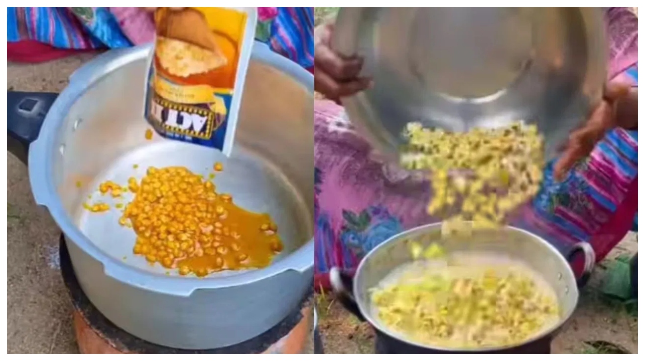 சமையல் பரிசோதனையின் உச்சம்… “இதெல்லாம் ஒரு பொழப்பா..? மதிய உணவிற்கு பாப்கார்ன் குழம்பா… “பாப்கார்ன் கறி” வீடியோவை வறுத்தெடுக்கும் நெட்டிசன்கள்…!!!