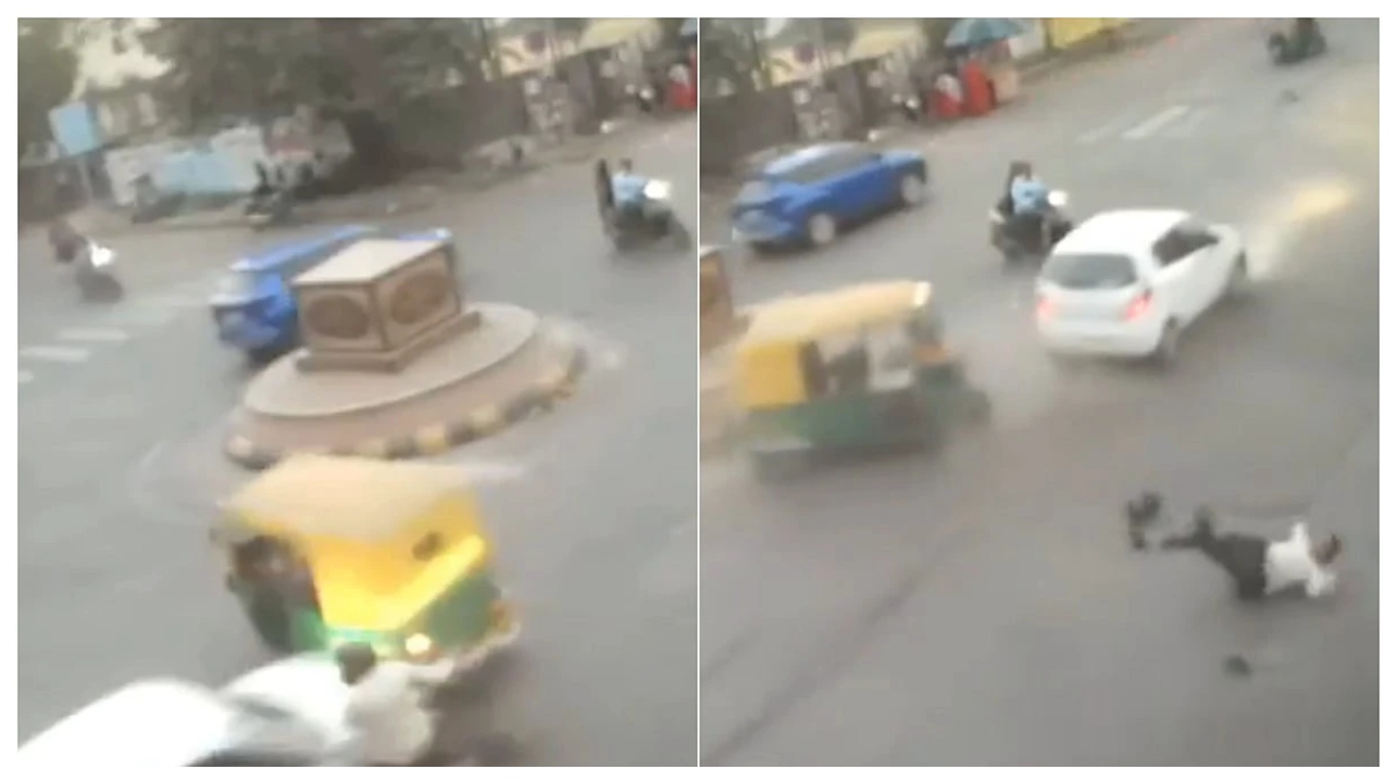 ராங் ரூட்டில் வந்த எமன்… ஸ்கூட்டர் ஓட்டியவரை பந்தாடிய சொகுசு கார்… ஓட்டுநருக்கு விழுந்த தர்ம அடி…. பதறவைக்கும் காட்சி…!!!
