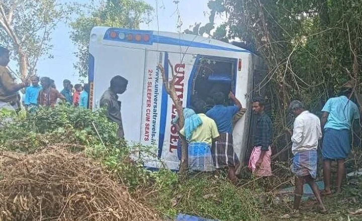 தமிழகத்தில் அடுத்தடுத்து அதிர்ச்சி..! பேருந்து கவிழ்ந்து பயங்கர விபத்து… 30 பேர் காயம்..!!!