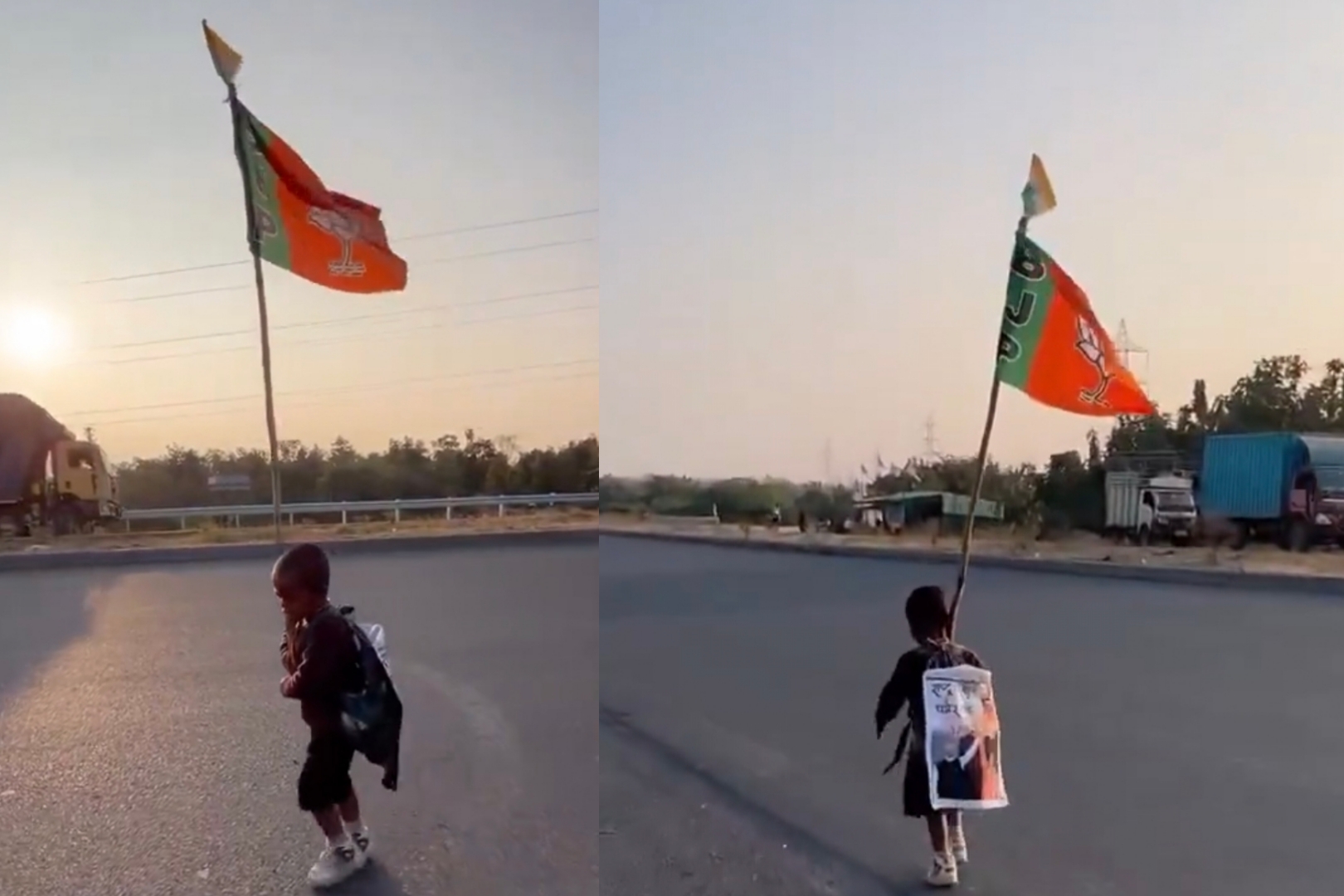 மோடிக்காக 7 வயசு சிறுவன் பாதயாத்திரை…. ஸ்கூல் போகாம “மோடி, மோடி”ன்னு கோஷம்…. இதெல்லாம் ஓவரா தெரியல….?