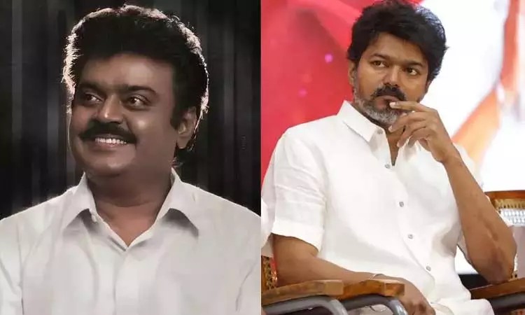 “புரட்சி கலைஞருக்கு என் புகழஞ்சலி”… மக்கள் மனதில் நீங்கா இடம் பிடித்தவர் கேப்டன் விஜயகாந்த்… தவெக தலைவர் விஜய் புகழாரம்..!!