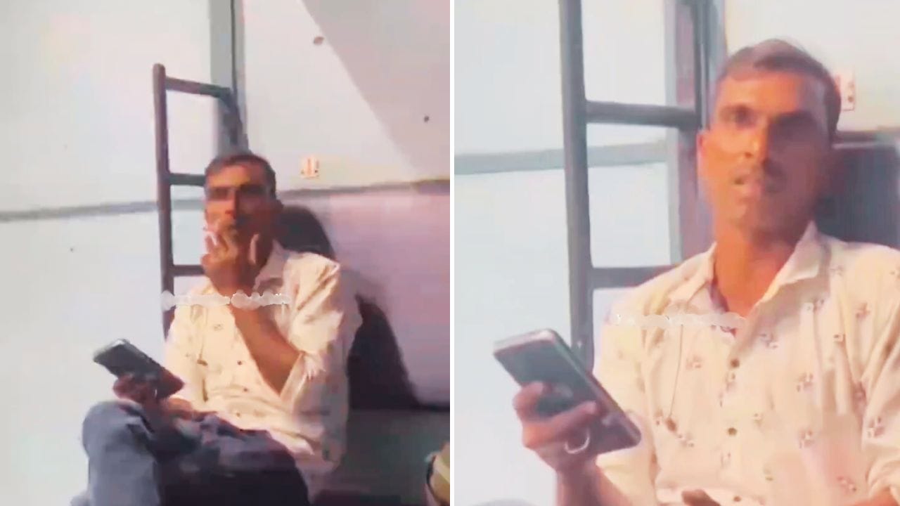 “நான் ரயில்வே ஊழியர், உன்னால் முடிந்ததை செய்” … பொது இடத்தில் சிகரெட் பிடித்த நபர்.. சொல்லியும் கேட்கல.. வைரலாகும் அதிர்ச்சி வீடியோ…!!!