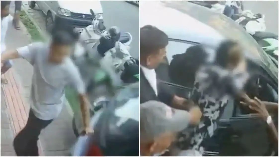 அடக்கடவுளே… குடிபோதையில் காரை தாறுமாறாக ரிவர்ஸ் எடுத்த 18 வயது இளைஞர்… 50 வயது நபர் மீது மோதி பயங்கர விபத்து… வைரலாகும் அதிர்ச்சி வீடியோ..!!