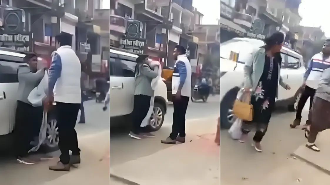 “நீ அவன் காரில் உட்காருவாயா?”…. நடுரோட்டில் வைத்து பெண் ஆசிரியரை சரமாரியாக தாக்கிய கணவன்… வைரலாகும் வீடியோ…!!!