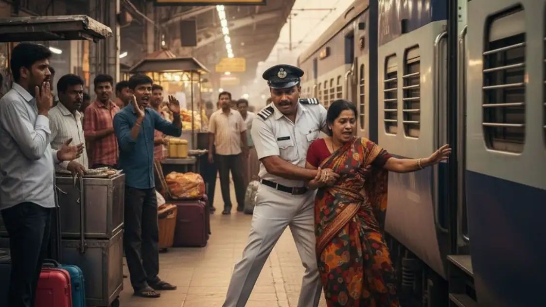 ஓடும் ரயிலில் ஏற முயன்ற 55 வயது பயணி… கட்டுப்பாட்டை இழந்து ரயில் தண்டவாளத்தில் விழ… கடவுள் போல் வந்த ஸ்டேஷன் மாஸ்டர்… வைரலாகும் அதிர்ச்சி வீடியோ..!!!