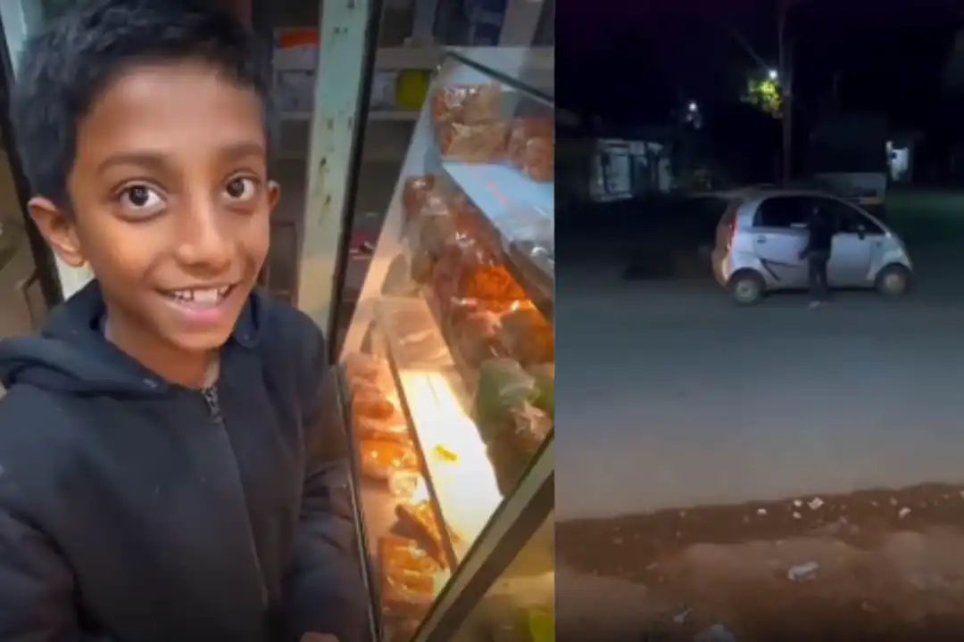 அட இப்படியா பொறுப்பில்லாமல் இருக்குறது?… தின்பண்டங்களை வாங்க தனியாக காரை ஓட்டி வந்த 10 வயது சிறுவன்… சர்ச்சையை கிளப்பிய வீடியோ…!!