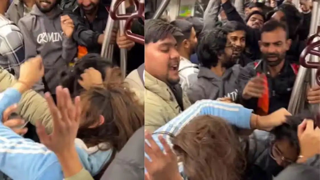 என்னமா அங்க பிரச்சனை?… ஓடும் ரயிலில் தலை முடியை பிடித்து சண்டை போட்டுக் கொண்ட பெண்கள்… தடுத்து நிறுத்திய பயணிகள்… வைரலாகும் வீடியோ…!!!