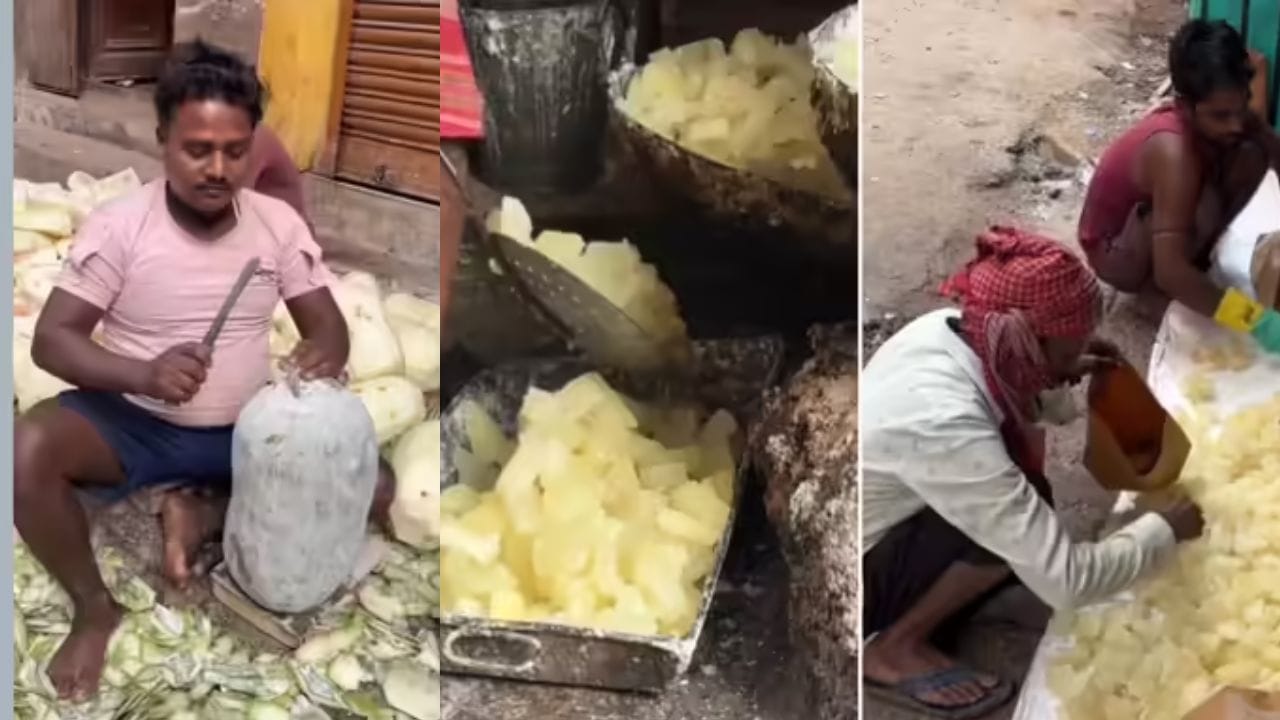 அட இதையா நம்ம சாப்பிடுகிறோம்?… கொஞ்சம் கூட சுத்தம் இல்ல… வெள்ளை பூசணிக்காய் வைத்து தயாரிக்கப்படும் ஸ்வீட்… வைரலாகும் அதிர்ச்சி வீடியோ…!!!