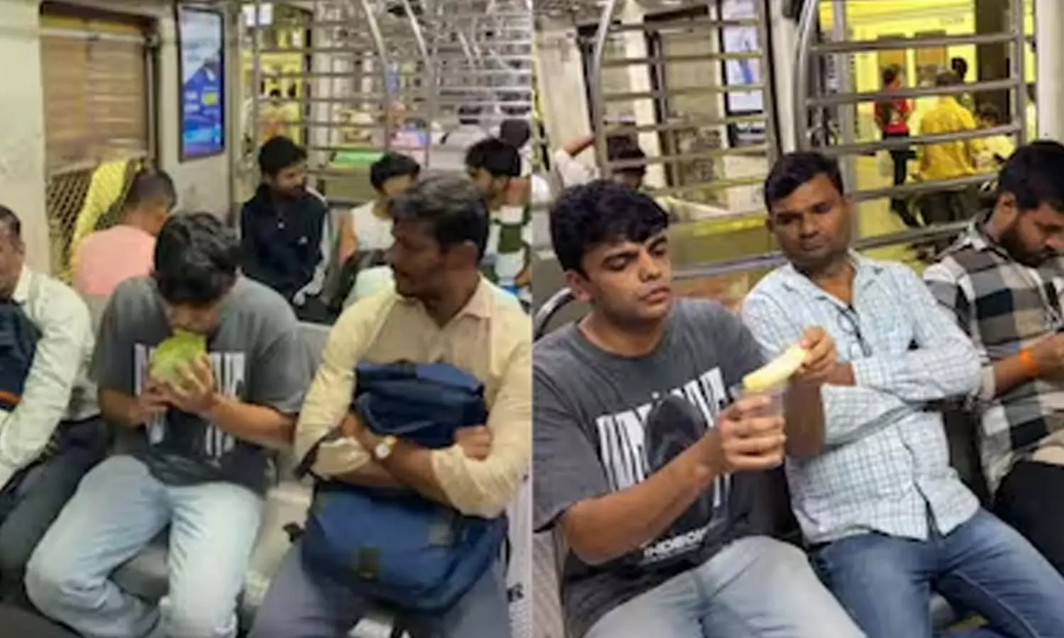 அடி என்னடா காம்பினேஷன்..! டீ யில் வாழைப்பழத்தை முக்கி சாப்பிட்ட நபர்.. அதுமட்டுமா இஞ்சியில் தக்காளி சாஸை ஊற்றி.. ஓடும் ரயிலில் அதிர்ந்த பயணிகள்.. பகீர் வீடியோ..!!