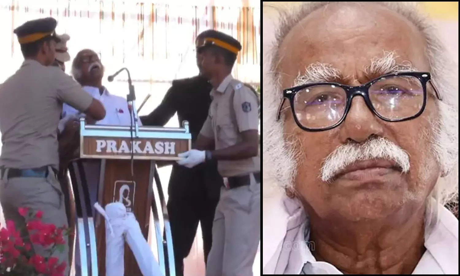 77- வது குடியரசு தினம்… திடீரென மேடையிலேயே மயங்கி விழுந்த அமைச்சர்… கைத்தாங்கலாகப் பிடித்த போலீஸ் அதிகாரிகள்… பரபரப்பு சம்பவம்…!!!