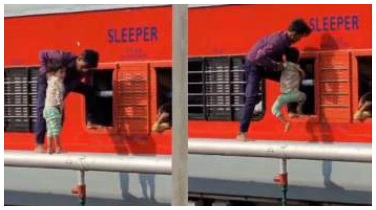 ஓடும் ரயிலில் ரீல்ஸ் செய்த நபர்… இப்படியும் ஒரு முட்டாள்தனமா?… வேடிக்கை விபரீதமானால் என்ன நடக்கும்?… இணையத்தை அதிரவைக்கும் வீடியோ…!!!