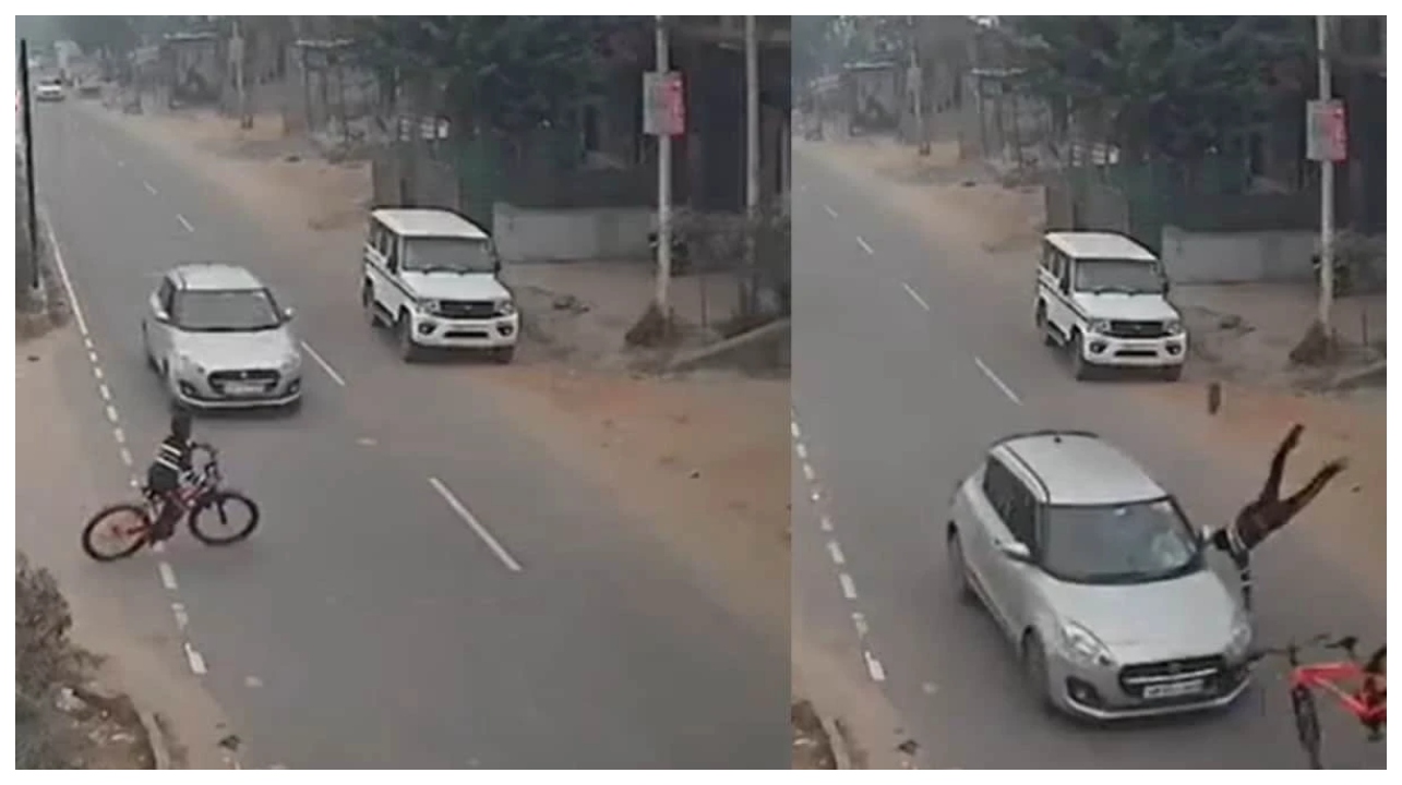 சிக்னலில் நடந்த அந்த மோதல்… யார் மீது தவறு?… கார் டிரைவரா அல்லது சைக்கிள் ஓட்டியா?… விதிமீறல் யாருடையது?… சூடுபிடிக்கும் சமூக வலைதள வீடியோ…!!!