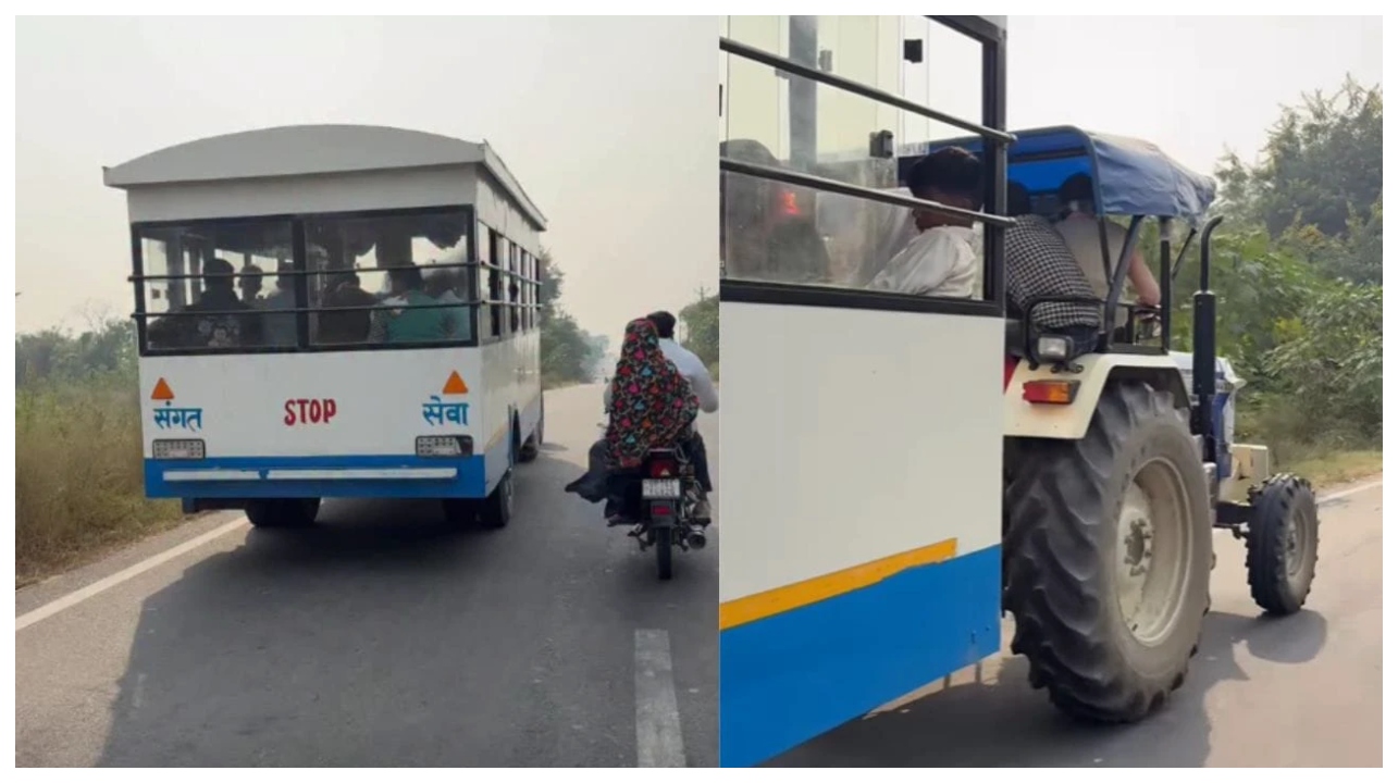 பஸ்ஸா இல்ல டிராக்டரா?.. இப்படியொரு ஐடியாவா?.. பார்த்த மக்கள் ஷாக்… இன்ஜினியரிங்கே தோத்துப்போகும் செம்ம ‘ஜுகாட்’ வீடியோ…!!!