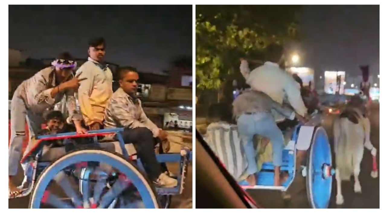 பிஸியான மேம்பாலத்தில் சட்டவிரோத குதிரை ரேஸ்… போலீஸார் எடுத்த அதிரடி முடிவு… வைரலாகும் வீடியோவால் சிக்கலில் மாட்டிக்கொண்ட இளைஞர்கள்… ஷாக்கான வாகன ஓட்டிகள்…!!!