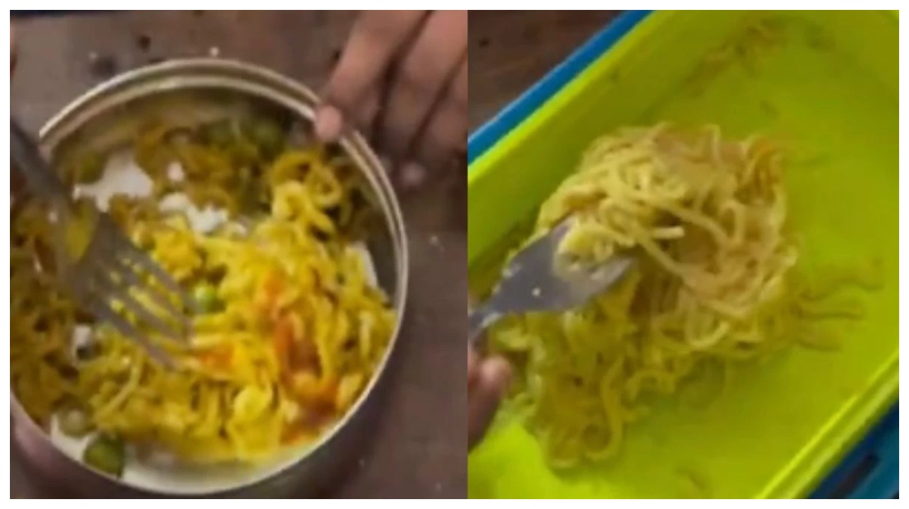 பள்ளி குழந்தைகளின் ‘லஞ்ச் பாக்ஸில்’ ஒளிந்திருக்கும் ஆபத்து… நேரமில்லை என்பது காரணமா? அல்லது அலட்சியமா?… 2 நிமிட மேகிக்கு குட்பை… வைரலாகும் வீடியோ…!!!