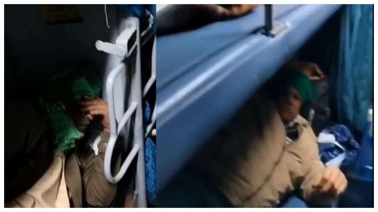ஓடும் ரயிலில் அராஜகம்… தட்டிக்கேட்ட பெண்ணுக்கு நேர்ந்த அதிர்ச்சி… இது உன் அப்பன் வீட்டு இருக்கை இல்லை… மிரட்டிய விவசாயிகள்.. வைரலாகும் மோதல் வீடியோ…!!!