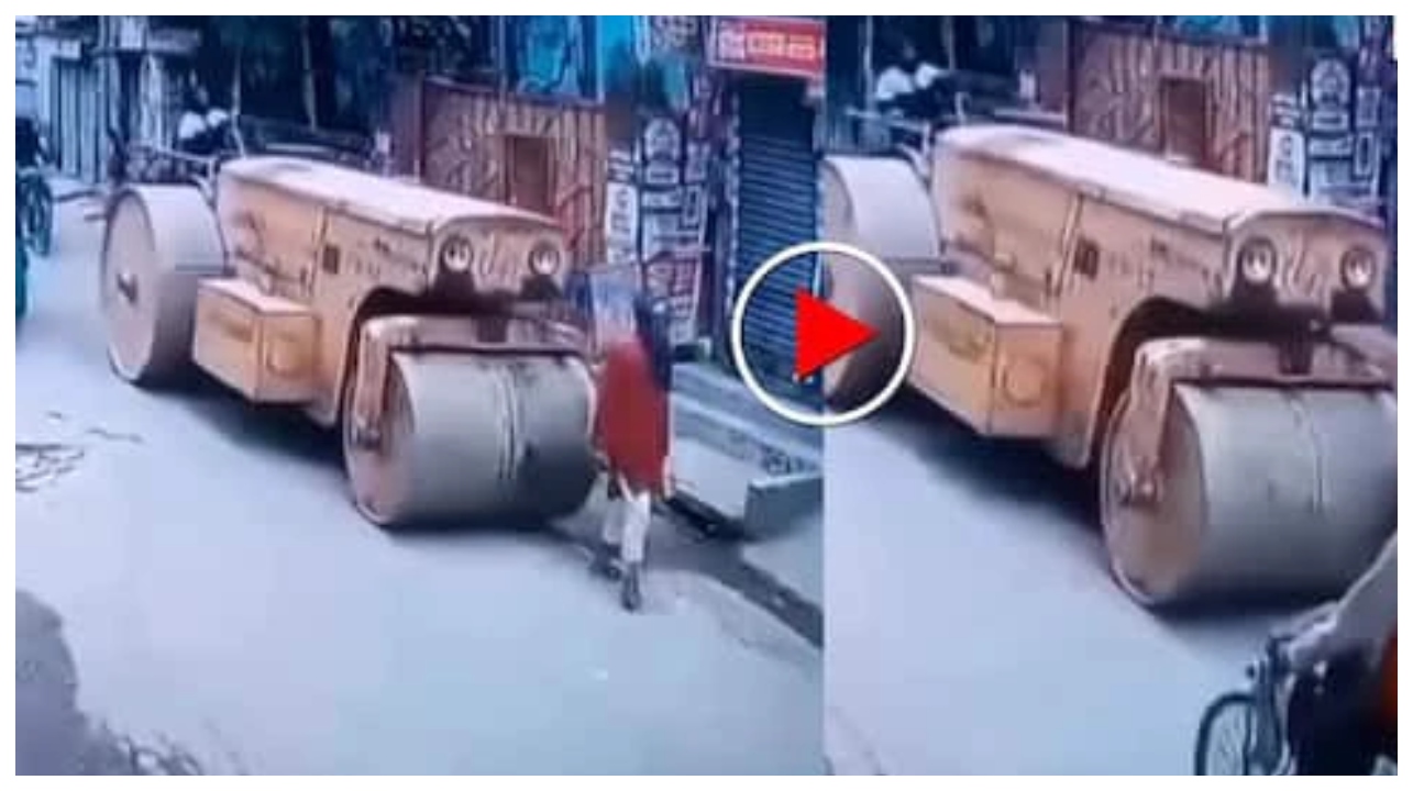 சாலையில் நடந்த முதியவர் மீது ஏறிய ரோட் ரோலர்… நொடியில் முடிந்த உயிர்… இப்படியும் ஒரு சாவா?… அதிர்ச்சியில் உறைந்த பொதுமக்கள்… வைரலாகும் பகீர் வீடியோ…!!!