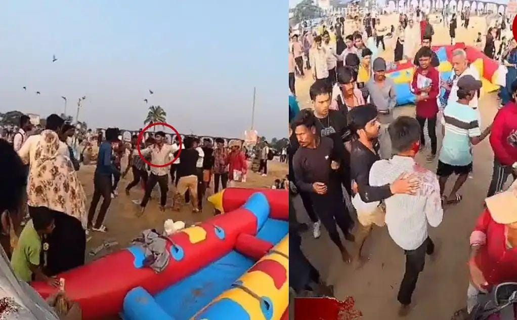 பொது இடத்தில் இப்படியா?… கடற்கரையில் புகைப்படக் கலைஞரை ஓட ஓட விரட்டி தாக்கிய கும்பல்… பதறிய பொதுமக்கள்… வைரலாகும் வீடியோ…!!!