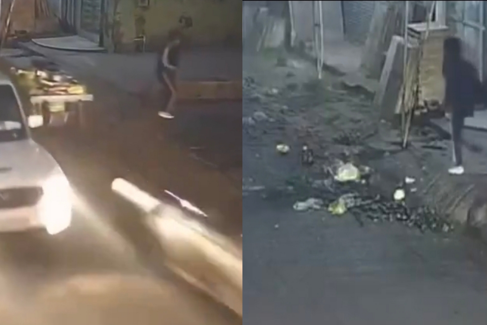 “அடக்கொடுமையே…. என்னா வேகம்” – தள்ளுவண்டியை சல்லிசல்லியா நொறுக்கிய கார்…. நொடியில் தப்பித்த வியாபாரி….!!