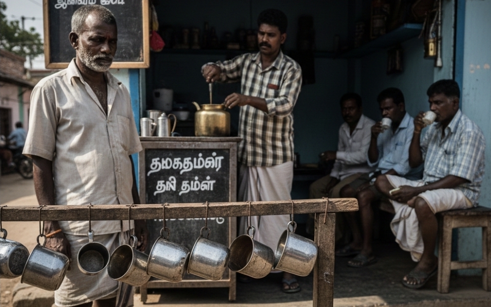 “நாம எந்தக் காலத்துல இருக்கோம்?” டீ கடையில் நடக்கும் தீண்டாமைக் கொடுமை…. வெளிச்சத்துக்கு வந்த அவலம்….!!