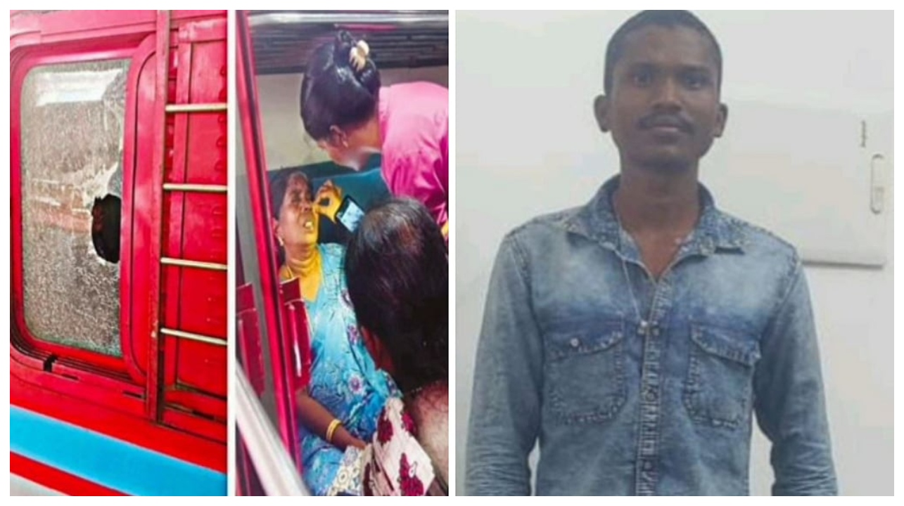 ரயில் தண்டவாளத்தில் மது அருந்திய கும்பல்… ஆத்திரத்தில் சரமாரியாக கல் வீசி… ஜன்னல் உடைந்து பெண் காயம்…!!!