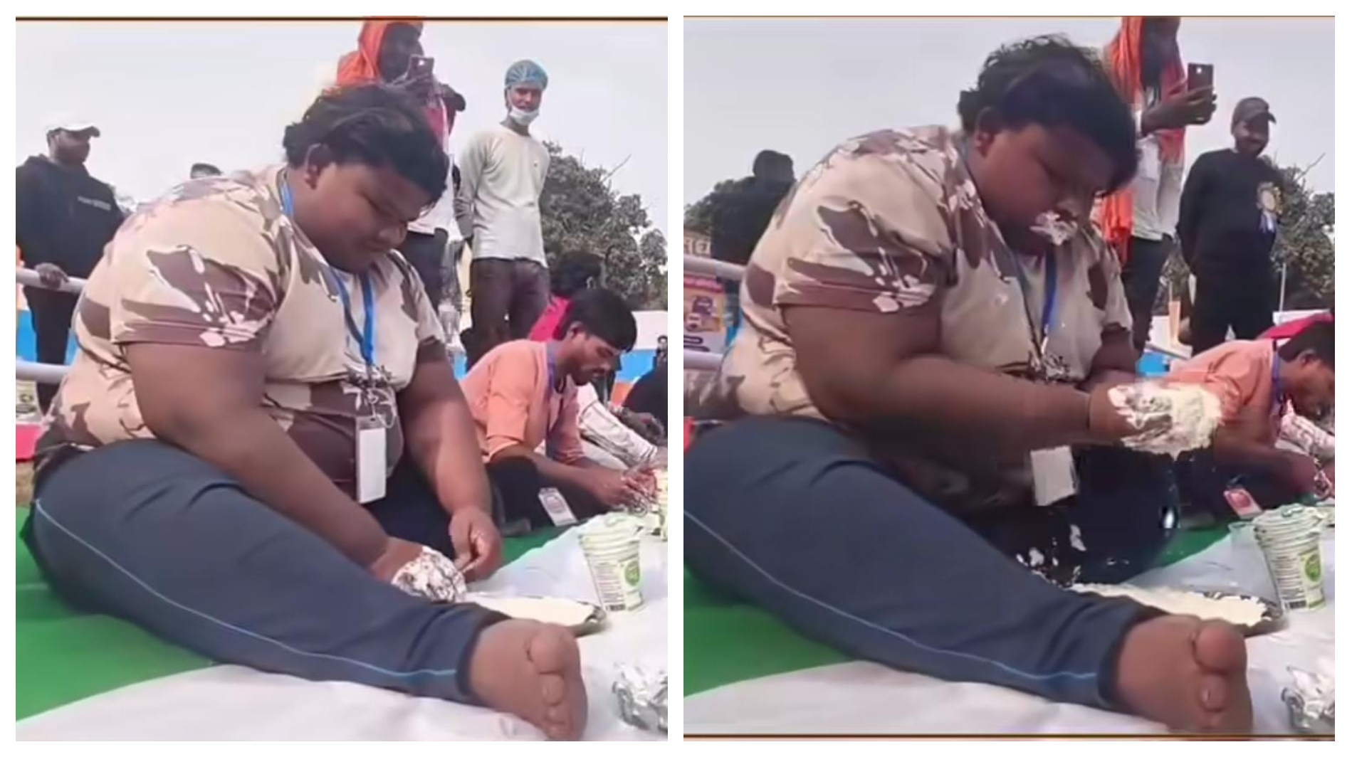 அடேங்கப்பா..! இப்படி ஒரு சாதனையா?… வெறும் 3 நிமிஷத்தில் 4 கிலோ தயிர் சாப்பிட்ட நபர்… வைரல் வீடியோ..!!